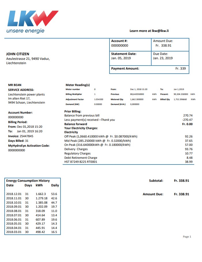  Minol USA business utility bill 